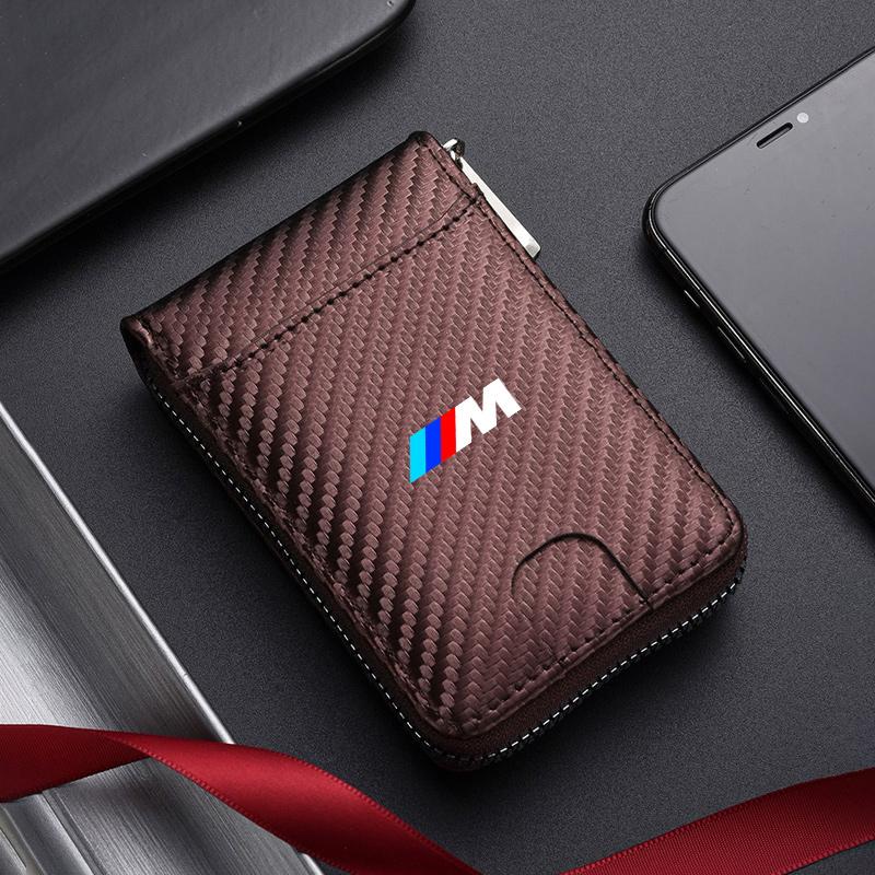 Car Carbon Fibre Patten Wallet Driver License Case Card Holder For BMW 50th Anniversary 1 3 5 7 series E83 F16 E70 BMW M M3 M5 dnsh52