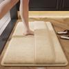 Утолщенный впитывающий коврик для ванной комнаты, фланелевый, пушистый, вытирающий ноги, нескользящий коврик для ног, душевая комната с ремнями, коврик для ног