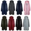Casual Women Long Sleeve Jacket Coat Solid Zipper Hooded Trench Coat Winter Women Windbreaker