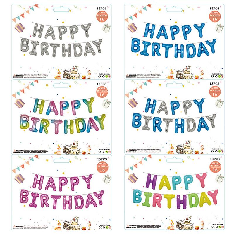 13 шт./набор 16 дюймов воздушный шар с буквами "С Днем рождения", украшение для вечеринки по случаю дня рождения, воздушный шар из алюминиевой пленки