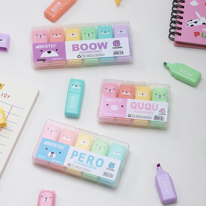 Punctuation Mini Highlighter Set: Eye-Protecting, Fluorescent Macaron Pens for Students