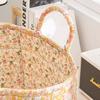 Boho Fabric Storage Basket Large Capacity Pastoral Style Baskets Quilted Laundry Hampers for Small Apartment Dormitory Closet