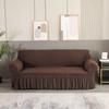 Ruffled Seersucker Sofa Cover for Living Room Thick Elastic Solid Stretch Couch Slipcovers 1/2/3/4 Seater Sofa Armchair Cover