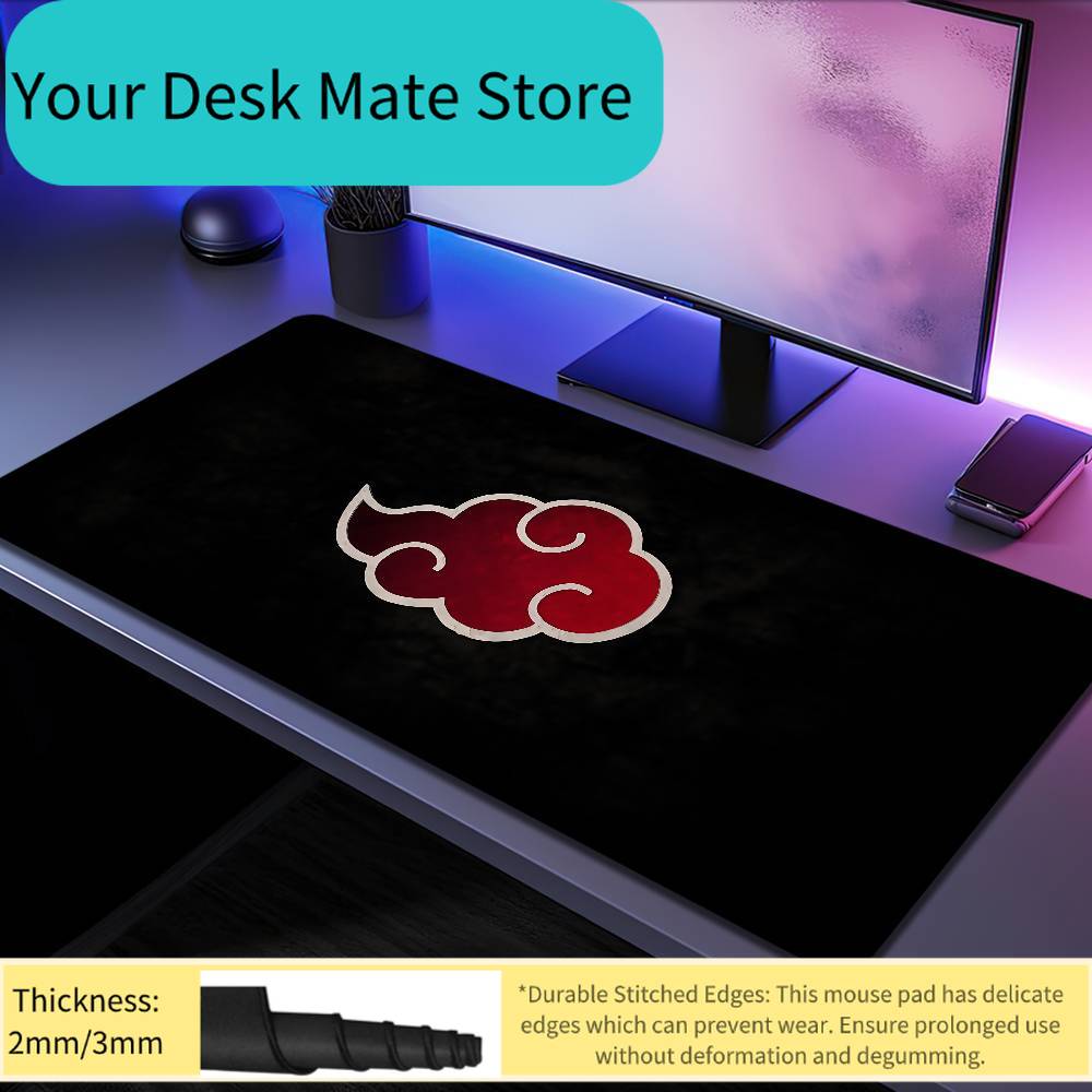 Anime NARUTO Akatsuki Mousepad Large Desk Mat Keyboard Ergonomic Office Rubber PC Non-slip Anti-fray Home Custom Game