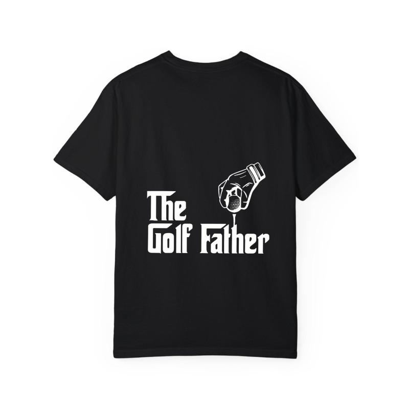 Белая футболка с текстом The Golf Father и графикой клюшки для гольфа для повседневной носки