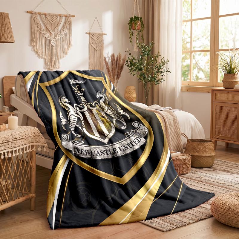 Newcastle United Football Print Flannel Blanket Soft Warm Sofa Bed Throw Blanket For Home Office Bedroom