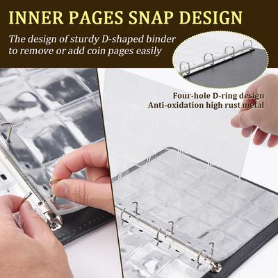 Кожаная тетрадь-коллекционер с пустыми листами, на кольцах, 20 внутренних листов * 10 штук    банкноты монеты марки подарки сувениры