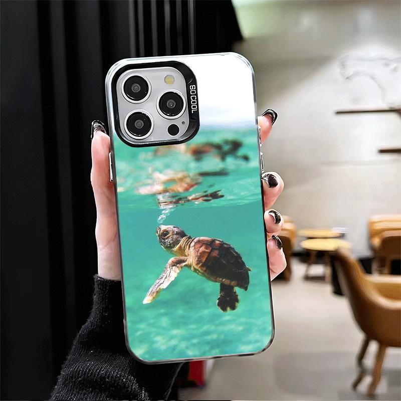 Летняя Морская Черепаха Милый Ударопрочный Чехол для Телефона для iPhone 17 Air 16 16E 15 Pro Max 14 Plus 13 Mini 12 Задняя Крышка Противоударный Fundas