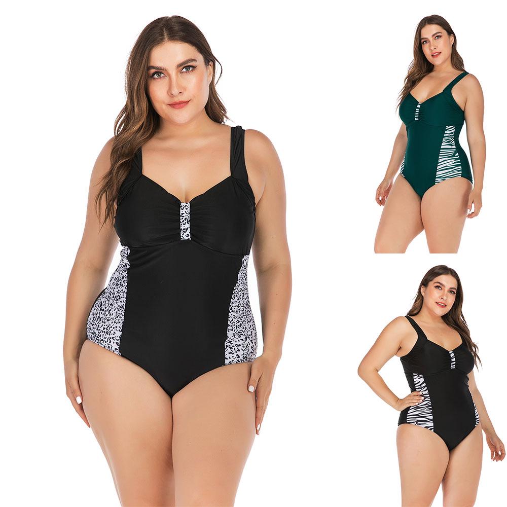 Sexy Leopard Large Plus Size 5XL Swimwear Women One Piece Swimsuit for Fat Lady Beach Bathing Swiming Suits Biquini Female