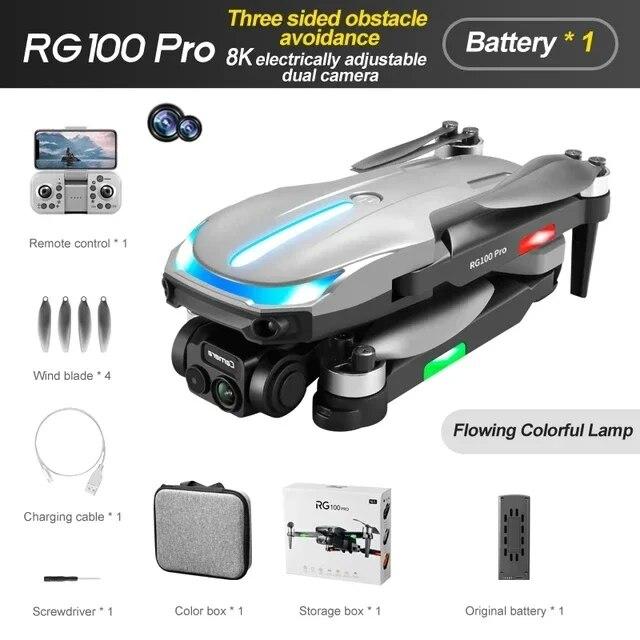 Новый профессиональный дрон RG100Pro, 8K ESC, двойная камера, HD, бесщеточный двигатель, интеллектуальный обход препятствий, аэрофотосъемка, радиоуправляемый самолет, квадрокоптер, игрушки