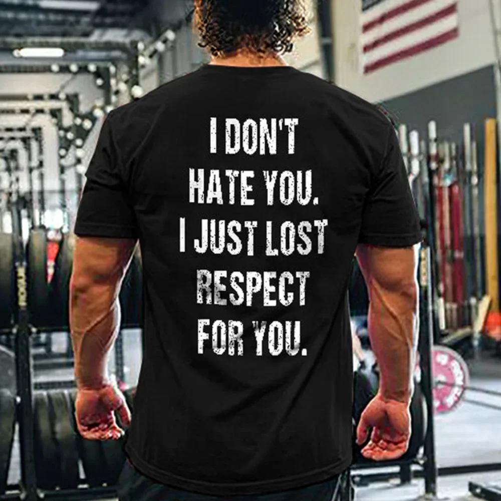 Back Letter Printed Loose Breathable Daily Casual Clothing High Street Short Sleeve T Shirt Camiseta harajuku Funny T-Shirt
