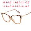New Arrival Floral Cat Eye Oversized Women'S Glasses Frame Short Sight Eyewear 0 -0.5 -1 -1.25 -1.5 -1.75 -2.0 To -6