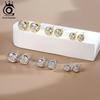 ORSA JEWELS Элегантные серьги-гвоздики из стерлингового серебра 925 пробы с муассанитом цвета D, чистоты VVS. Идеальный подарок для женщин. MOE16