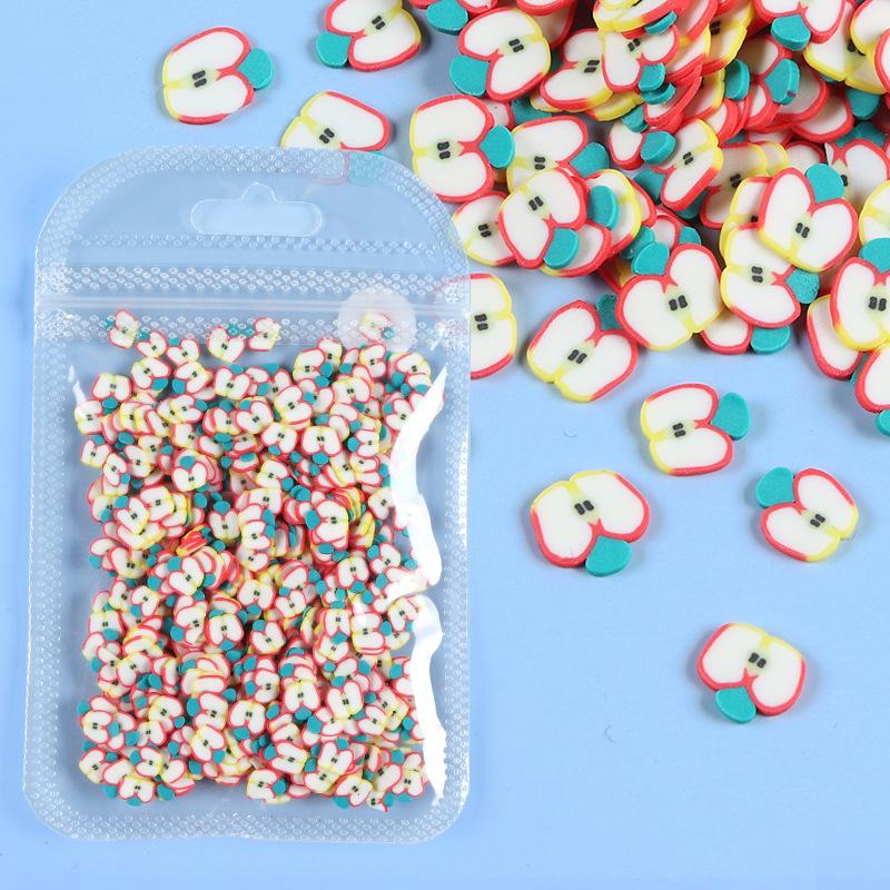 10 г 3D Фруктовая серия Мягкий глинистый ломтик Клубника Лимон Блеск для ногтей Арт Деко дизайн DIY принадлежности для нейл-арта