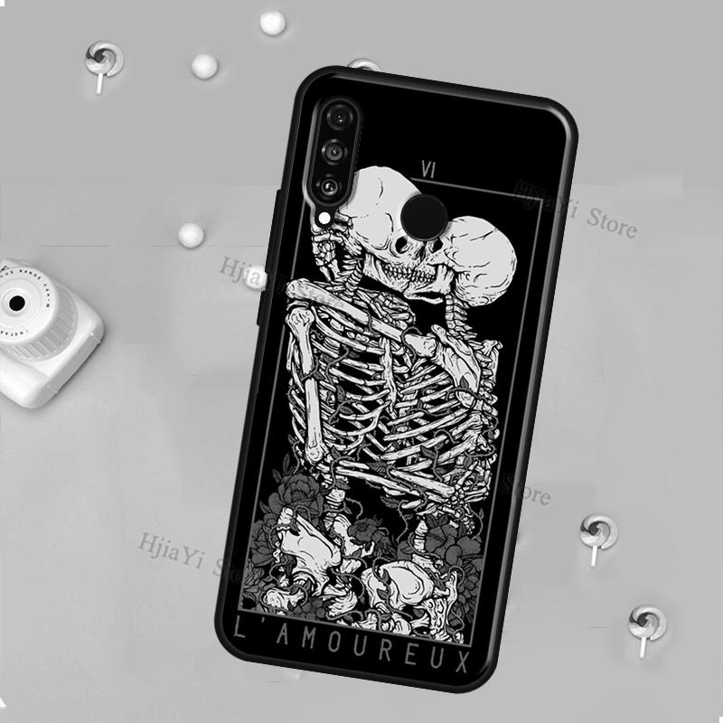 Чехол-череп в готическом стиле для Huawei Honor Magic 5 Lite X8 X9 X8a X9a 50 70 P20 P30 P40 P50 P60 Pro P Smart 2019