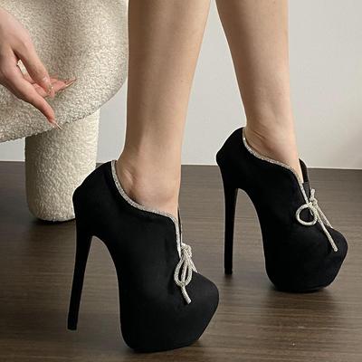 Мода Новая Женская Обувь 16СМ Платформа Тонкий Каблук Ботильоны Сценическая Обувь Модные Ботинки на Высоком Каблуке