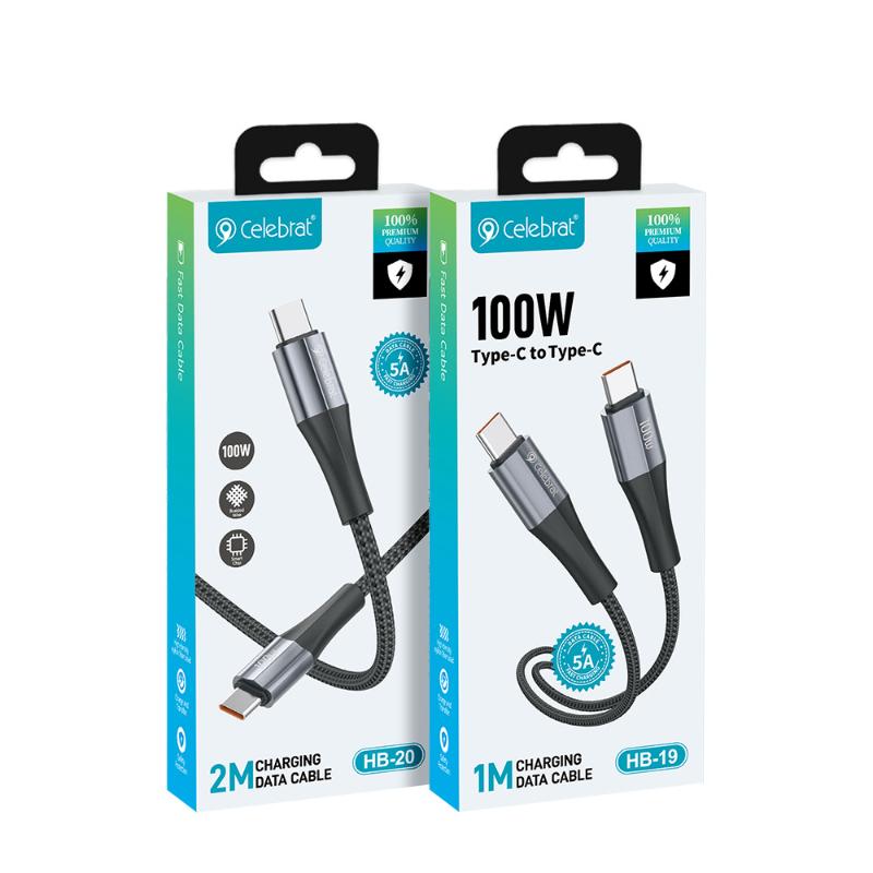 Кабель для быстрой зарядки 5А Кабель для передачи данных PD100W Двойной TYPE-C Металлический плетеный кабель для зарядки мобильного телефона