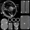 11-Piece Car Accessories Set Rhinestones Steering Wheel Cover/Bling Gear Shifter Cover/Handbrake