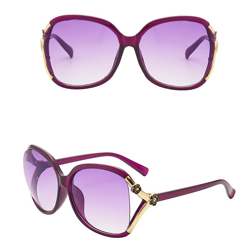 Женские солнцезащитные очки, модные ретро солнцезащитные очки в большой оправе с изображением камелии, большие солнцезащитные очки в круглой оправе, женские солнцезащитные очки с защитой от УФ-лучей для улицы