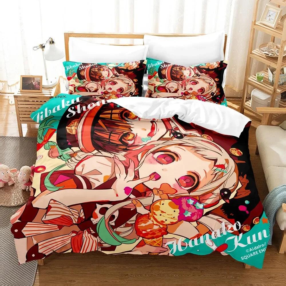 Anime Toilet Bound Hanako-kun Bedding Set Duvet Cover Pillowcase Double Twin Full Queen King Adult Kids Bedclothes Quilt Cover