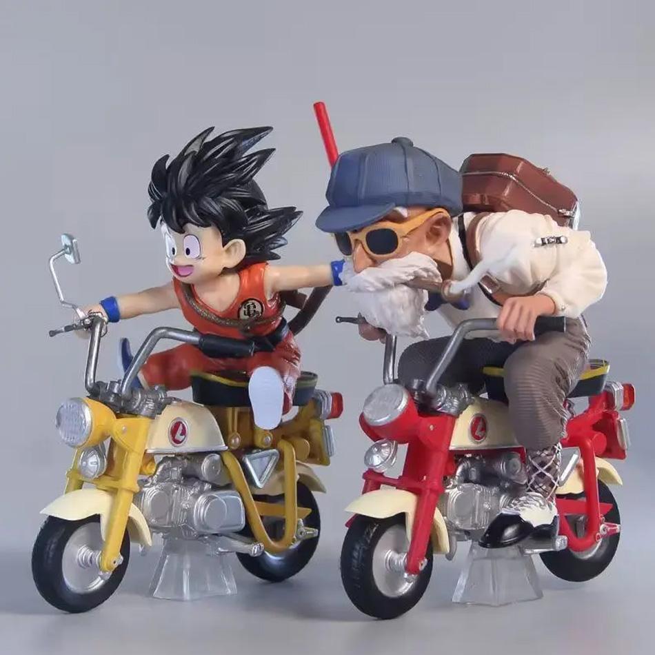 New 13cm Dragon Ball Z Anime Figures Figurine Locomotive Series Pvc Statue Collectable Motorcycle Roshi Goku Model Decoration Playthings