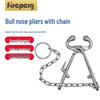 Cattle Nose Pliers with Chain - Stainless Steel Piercing and Restraining Device for Livestock