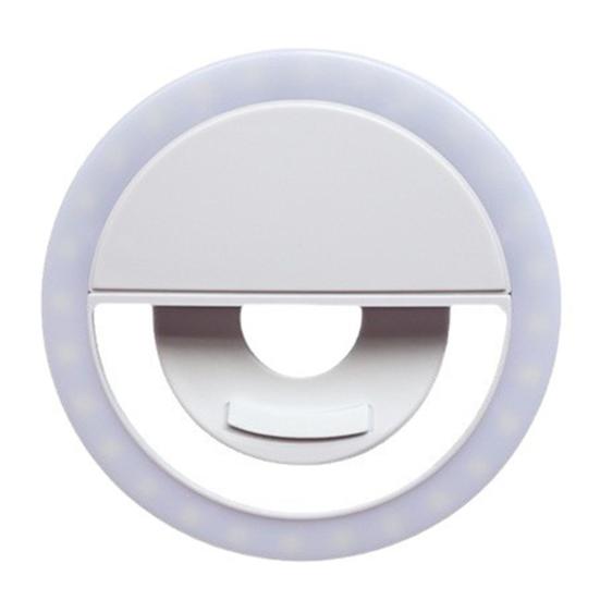 LED Rechargeable Selfie Fill Light Modes Ring Clip-on Round Beauty 3 Light Portable Anti-slip