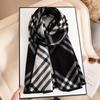 Black Wool Scarf Women's Winter Senior Sense Double-sided Plaid Pattern Warm Scarf Thickened Imitation Cashmere Shawl