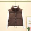 Женский осенне-зимний пуховый хлопковый жилет со стоячим воротником, хлопковый жилет, терможилет, хлопковый жилет