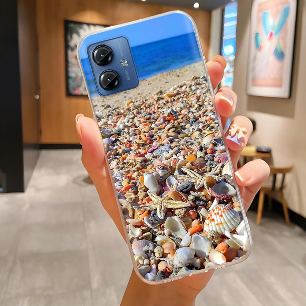 Для Motorola Moto G14 4G Чехол Накладка на телефон Высококачественный Прозрачный Силикон Funda Для Moto G14 4G Полная Защита Задние Крышки Coque