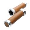 Nakira Motorcycle Grip with Bar End Handle Custom Aluminum Leather 22.2mm (Brown)