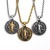 Saint St. Benedict Collar Medal of San Benito Necklace Men Women Spiritual Virgin Mary Pendant Chain