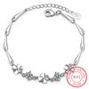 925 Sterling Silver Bracelet for Women Lucky Cute Sweet Student Female Four-leaf Clover Bracelets Girlfriend Valentines Day Gift