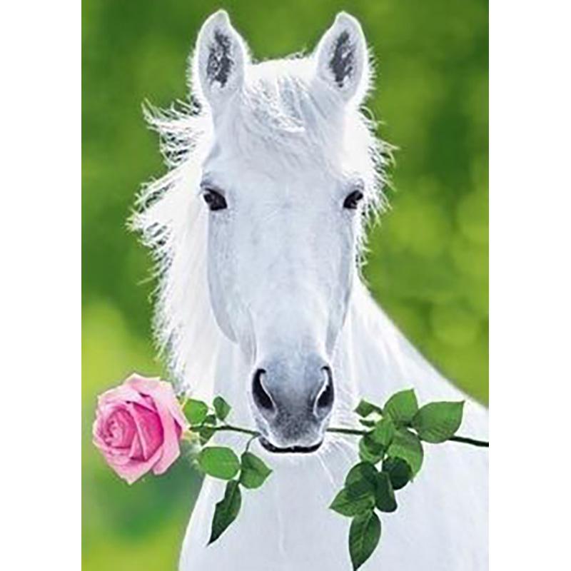 5D DIY Diamond Painting Animals Horse Cross Stitch Kit Full Round Drill Embroidery Mosaic Art Picture of Rhinestones Decor Gift