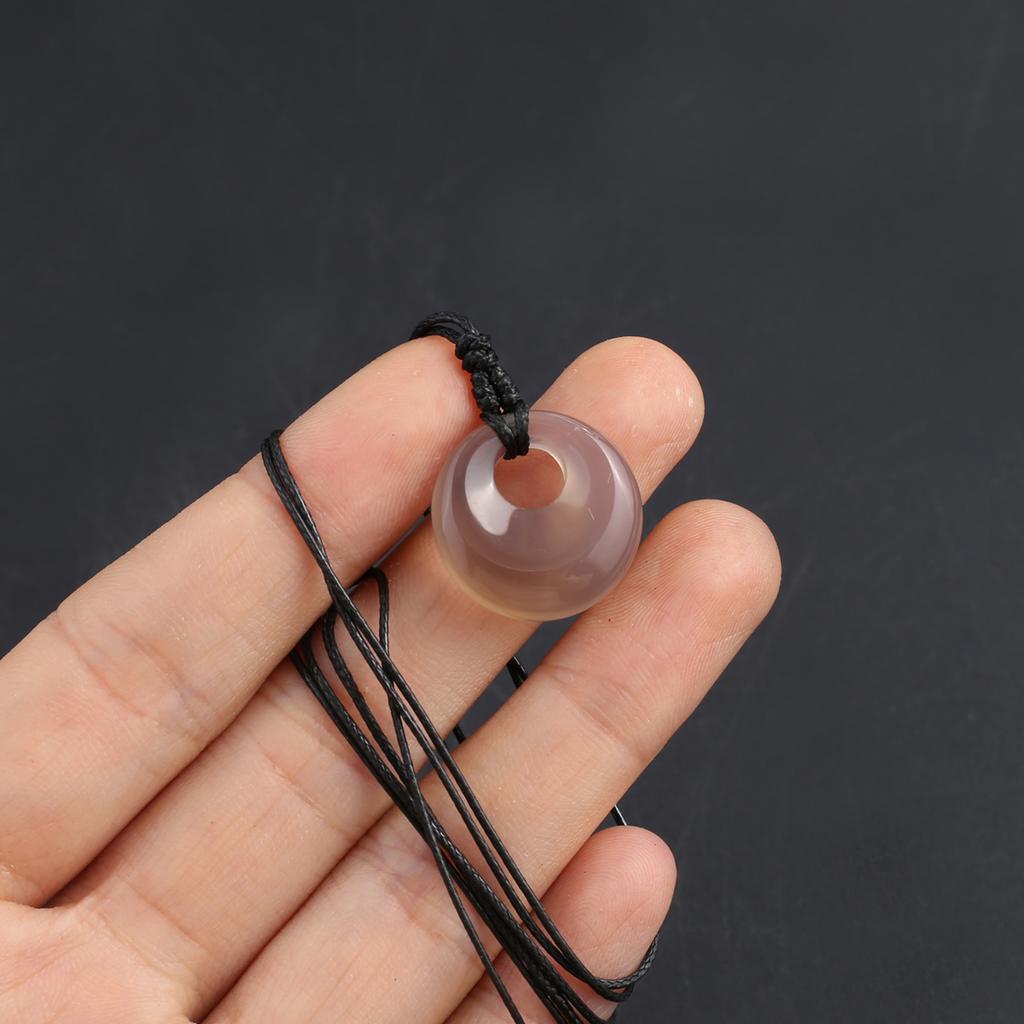 Новый стиль ожерелье натуральный камень белый нефрит/агат/лабрадорит ожерелье круглый кулон для женщин подарок на день рождения