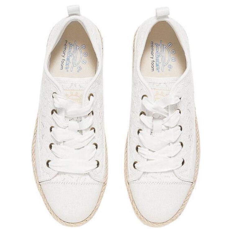 Skechers Кеды Bobs Sesame Удобные Универсальные Прочные Низкие Канвасовые Женские Сникеры Белые 114008-OFWT