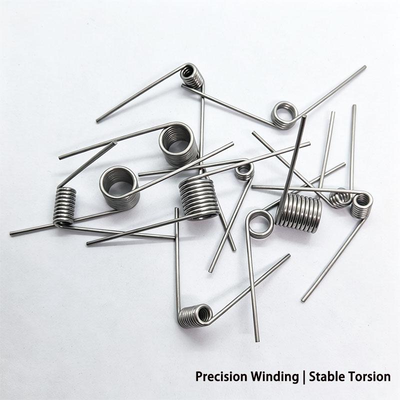 10pcs 1.4mm Wire 304 Stainless Steel Right-Hand Torsion Spring 3/6/9 Coils 60-180 Degree Corrosion Resistant Torsion Spring