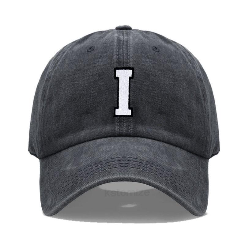 Винтажная стираная хлопковая кепка-бейсболка в стиле "Dad Hat" - 2-цветная, вышивка инициалов от A до Z, регулируемая, унисекс, командная кепка для мужчин и женщин