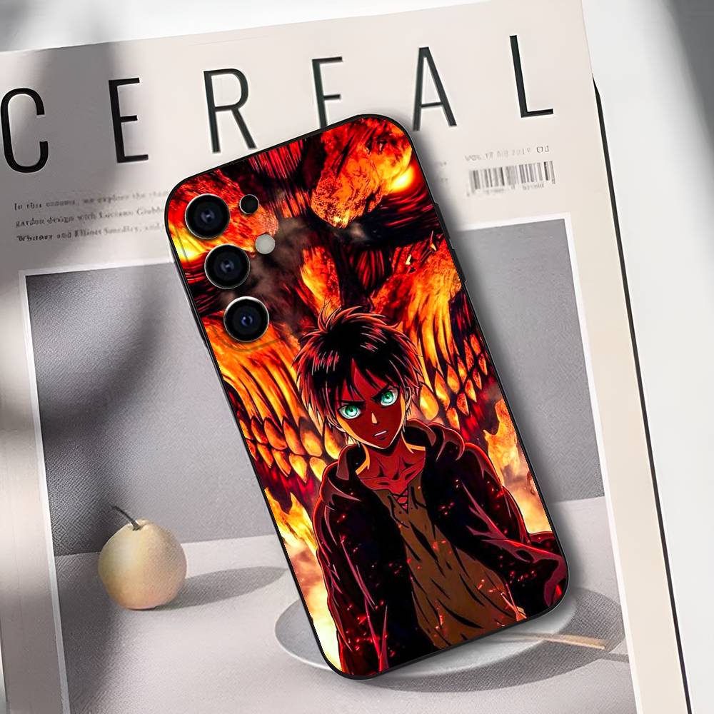 Чехол для телефона E-Eren Yeager A-Attack On T-Titans для Samsung S25,S24,S21,S22,S23,S30,Ultra,S20,Plus,Fe,Lite, Мягкий черный чехол