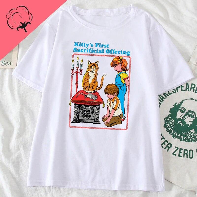 Классические винтажные топы 90-х годов «Давайте вызовем демонов сатаны», футболка «Ностальгия», «Страшный инопланетянин, сверхъестественное», графика, популярные футболки на Хэллоуин