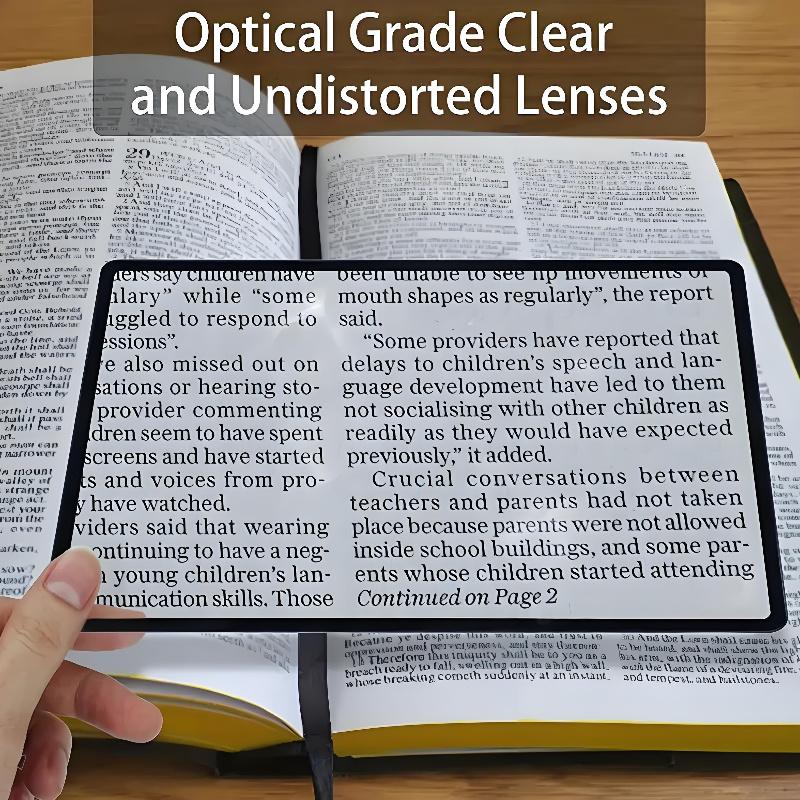 3X Лупа для чтения книг 18x12см Увеличение страницы Удобный плоский ПВХ лист-лупа формата А4 Увеличительное стекло для чтения
