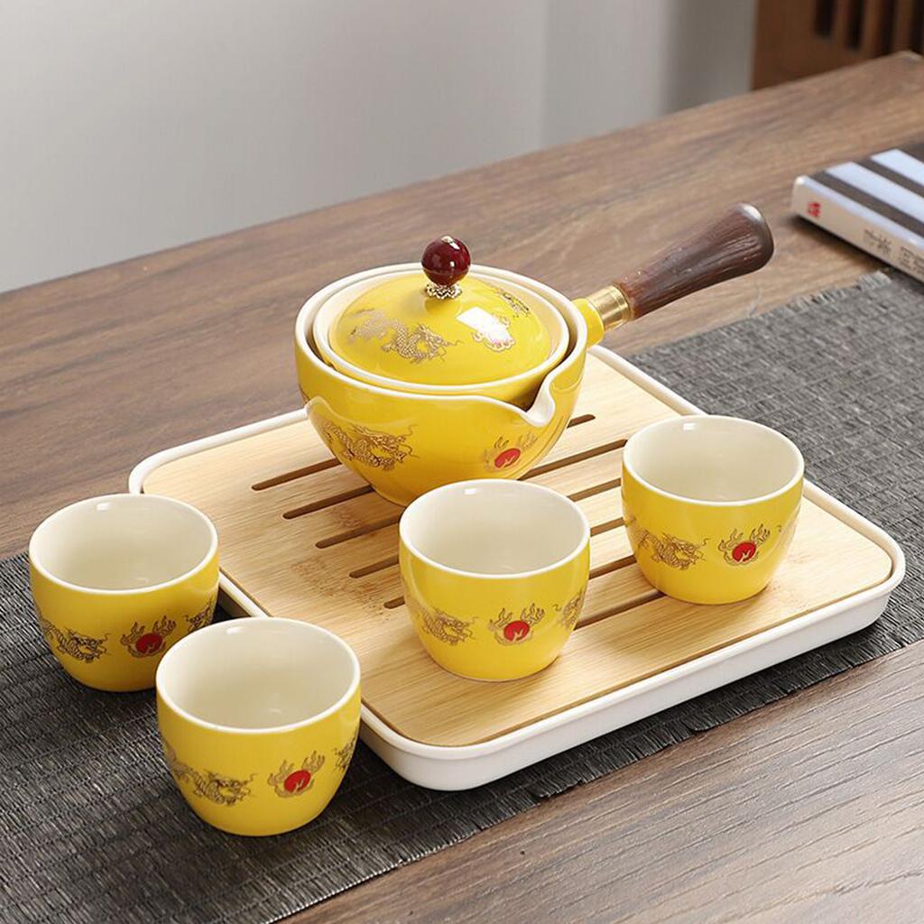 Керамический чайник, китайский чайник Gongfu, вращающийся на 360 градусов, заварочный чайник, портативный одиночный расходные материалы на 160 мл