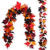 Осенняя подвеска Имитация кленового листа, День благодарения Домашнее настенное украшение Имитация кленового листа Ротанг