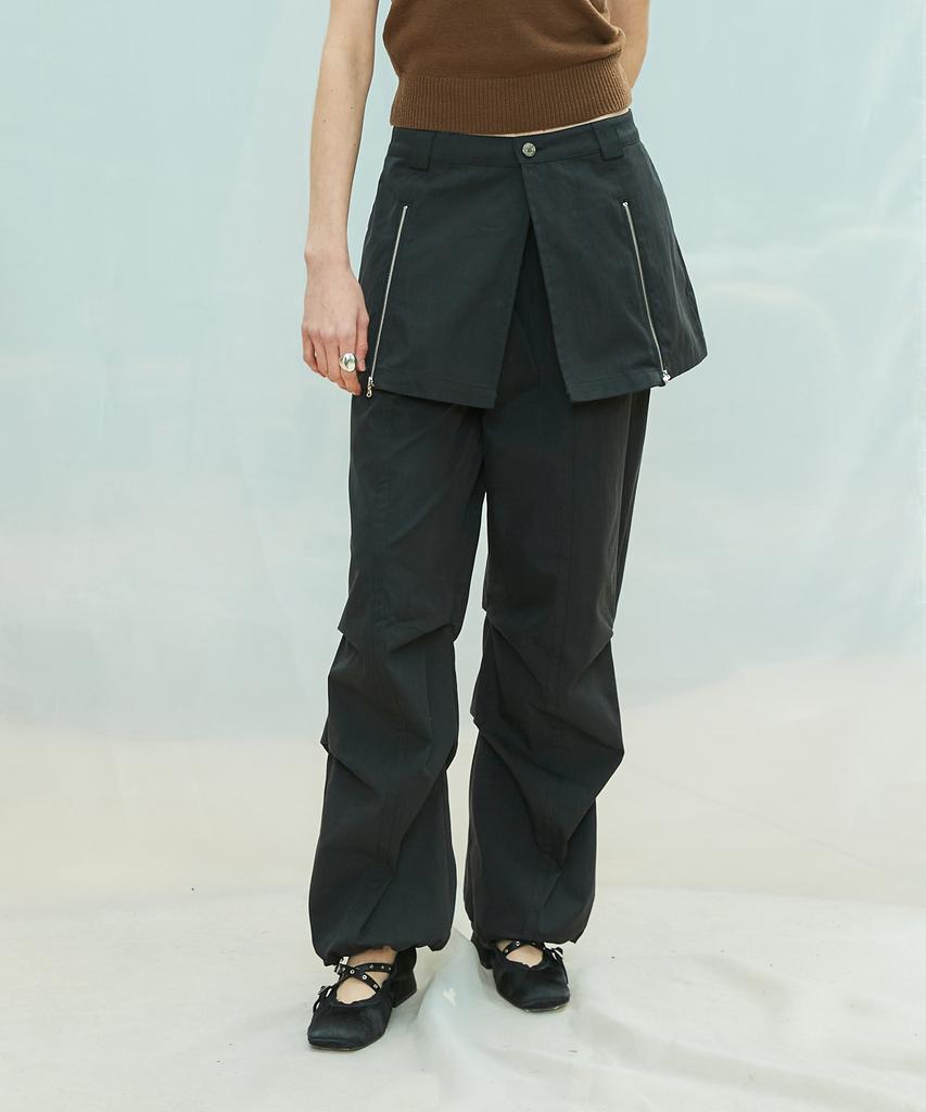 LARTIGENT L9 Parachute Skirt Pants(Black)