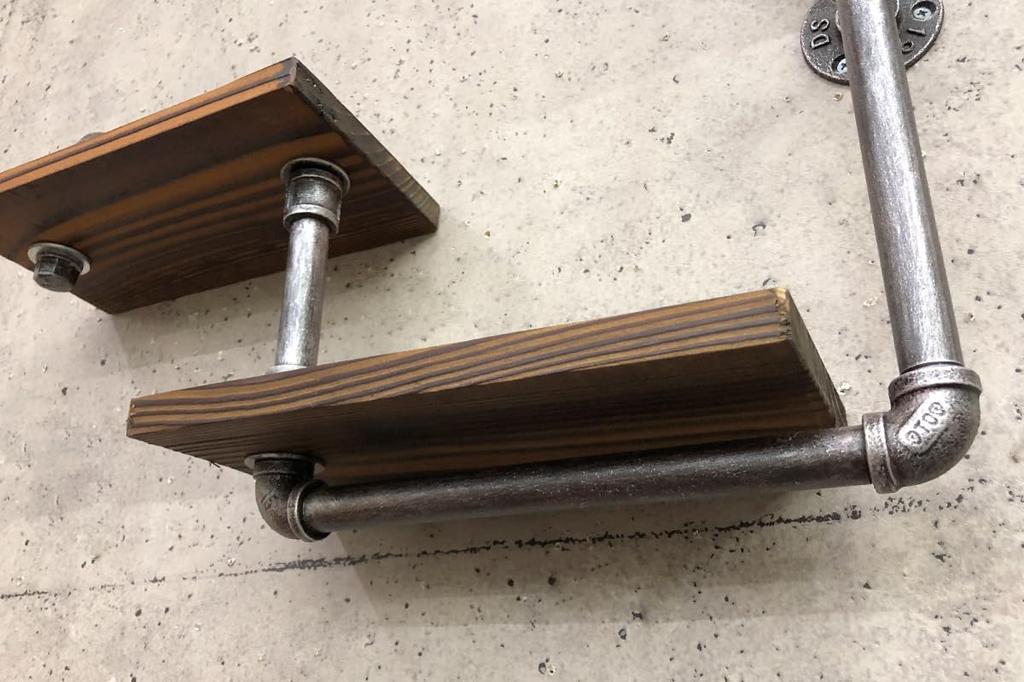 WNJAPAN Настенная полка, Индустриальный винтажный дизайн, Дизайн водопроводной трубы, Декор для кафе, Ретро стиль, SD-43 [Параллельный импорт]