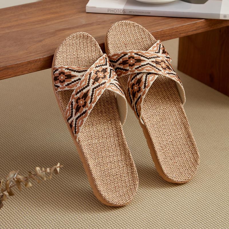 Linen Slippers Deodorant and Non-slip Indoor Cotton and Linen Cool Slippers Women's Summer Breathable Home Leisure Sandals Free Shipping