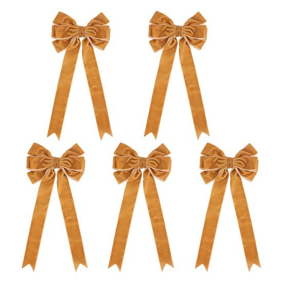 5 шт. рождественские бархатные банты, праздничные украшения для елки, венок из бархатной ленты, бант для упаковки подарочной коробки, сделай сам