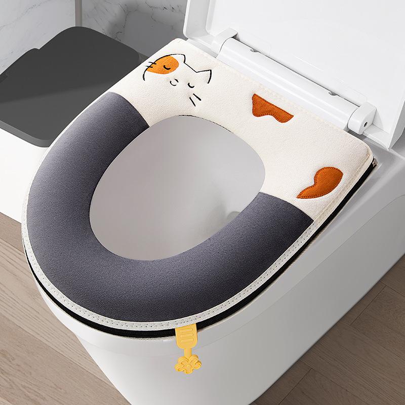 Водонепроницаемый универсальный чехол для унитаза с рисунком - утолщенный, простой, бытовой дизайн