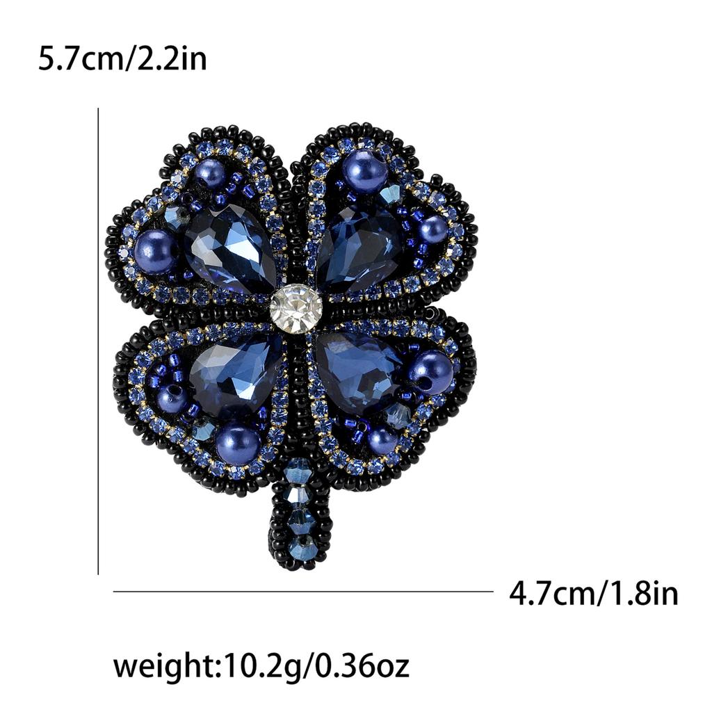Модная брошь в виде четырехлистного клевера, корейская маленькая булавка со стразами для женской одежды, бижутерия для корсажа