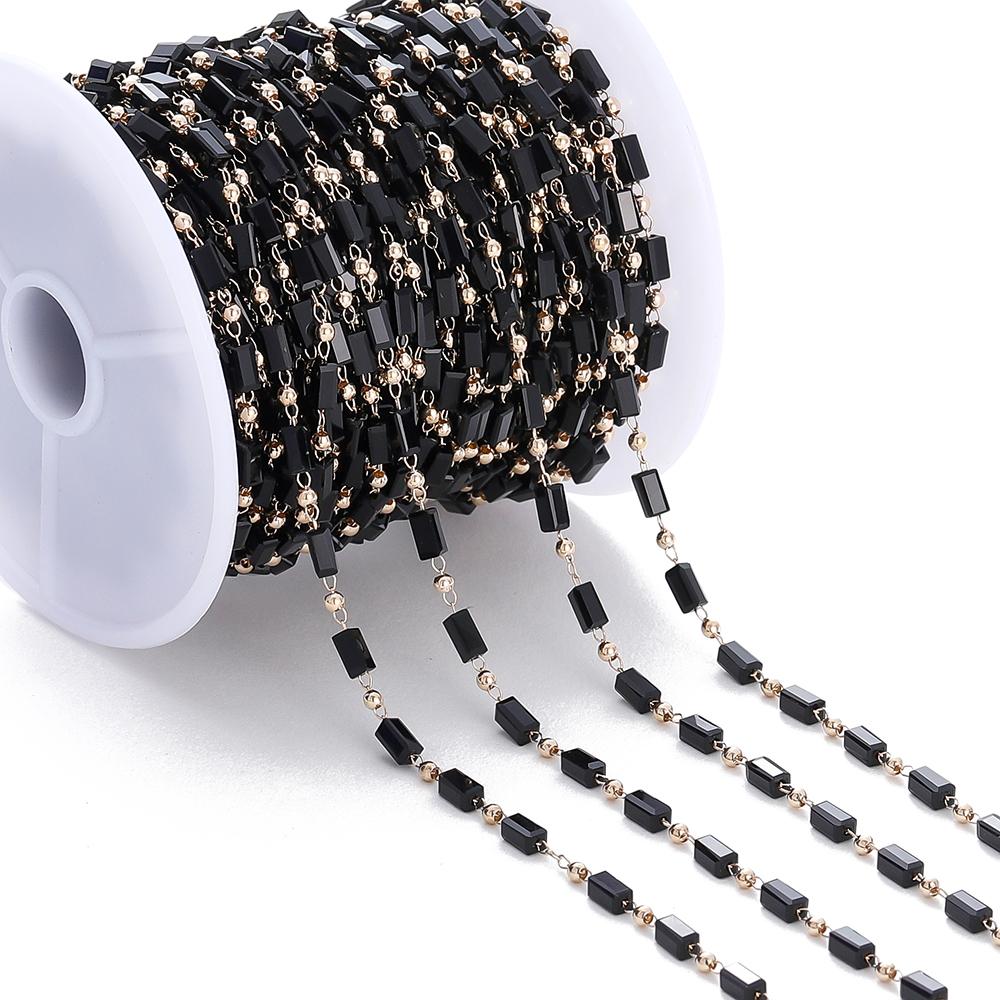 1Meter Bohemian Necklace Chain Cuboid Cube Beads Chains for DIY Necklace Bracelets Jewelry Making Accessories Handmade Chain